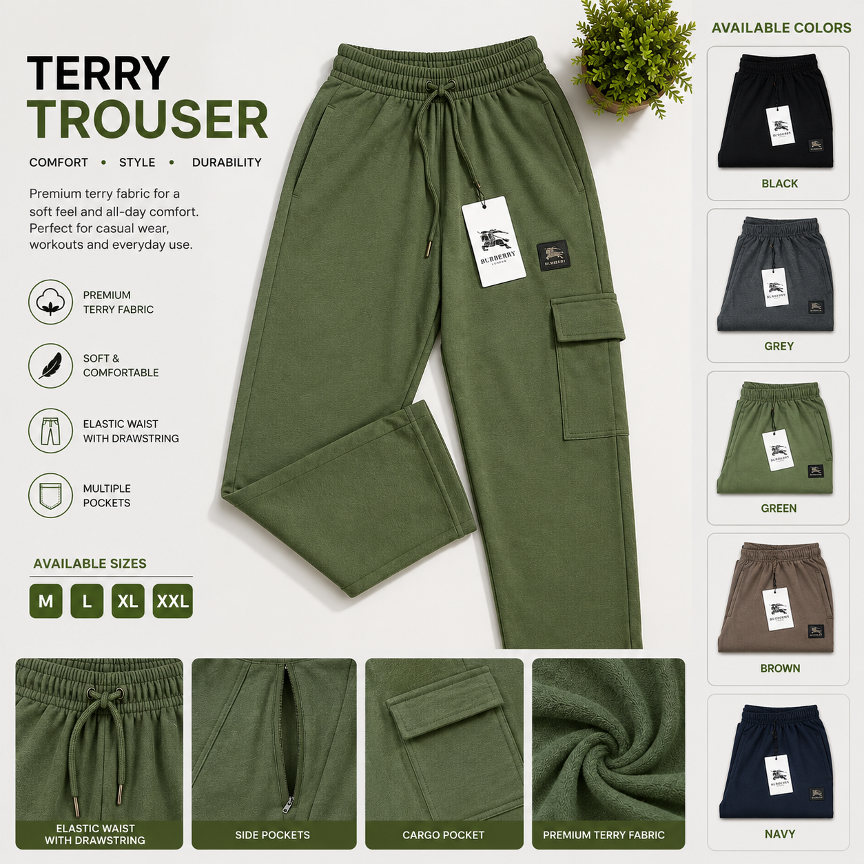 Mens Terry Trouser