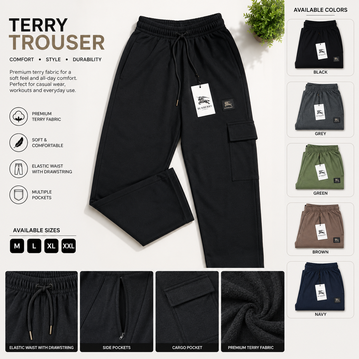 Mens Terry Trouser